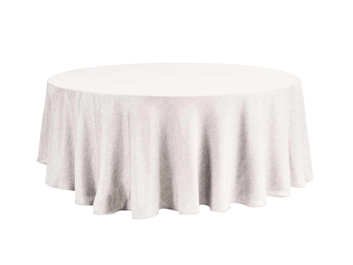 Premium Weave Round Tablecloth   White .jpg