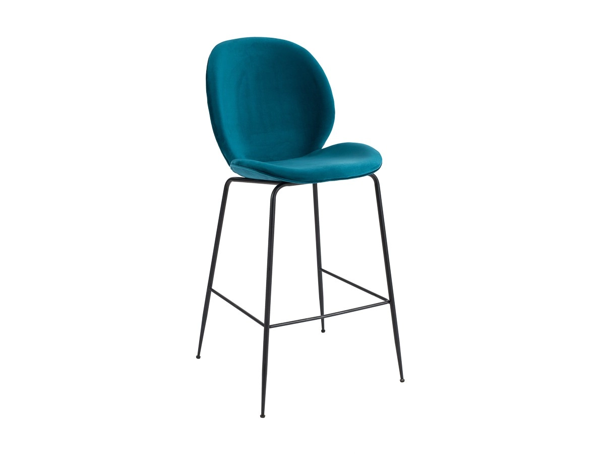 Zara High Stool (black Legs)   Emerald.jpg