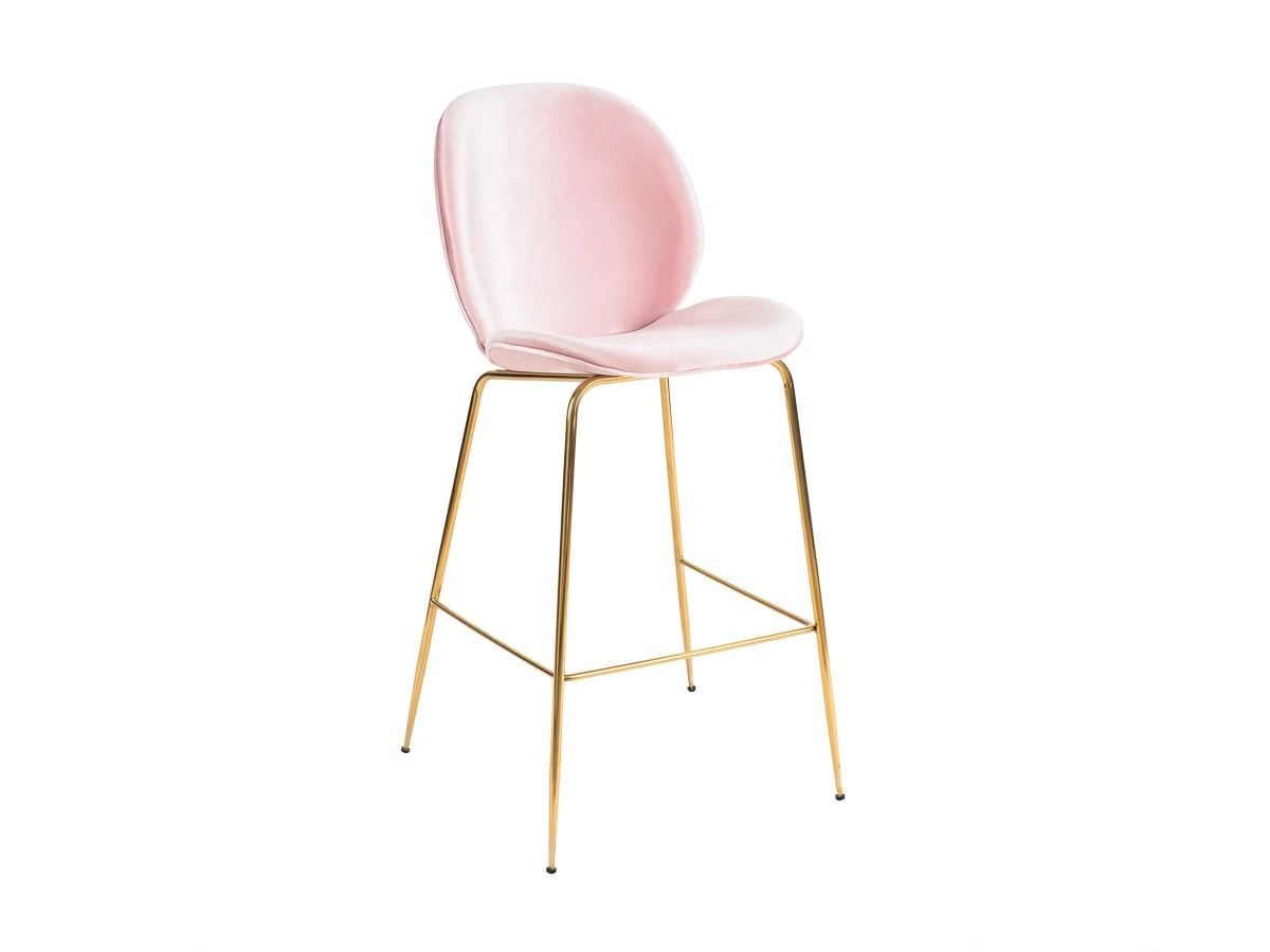 Zara High Stool (gold Legs)   Pink .jpg